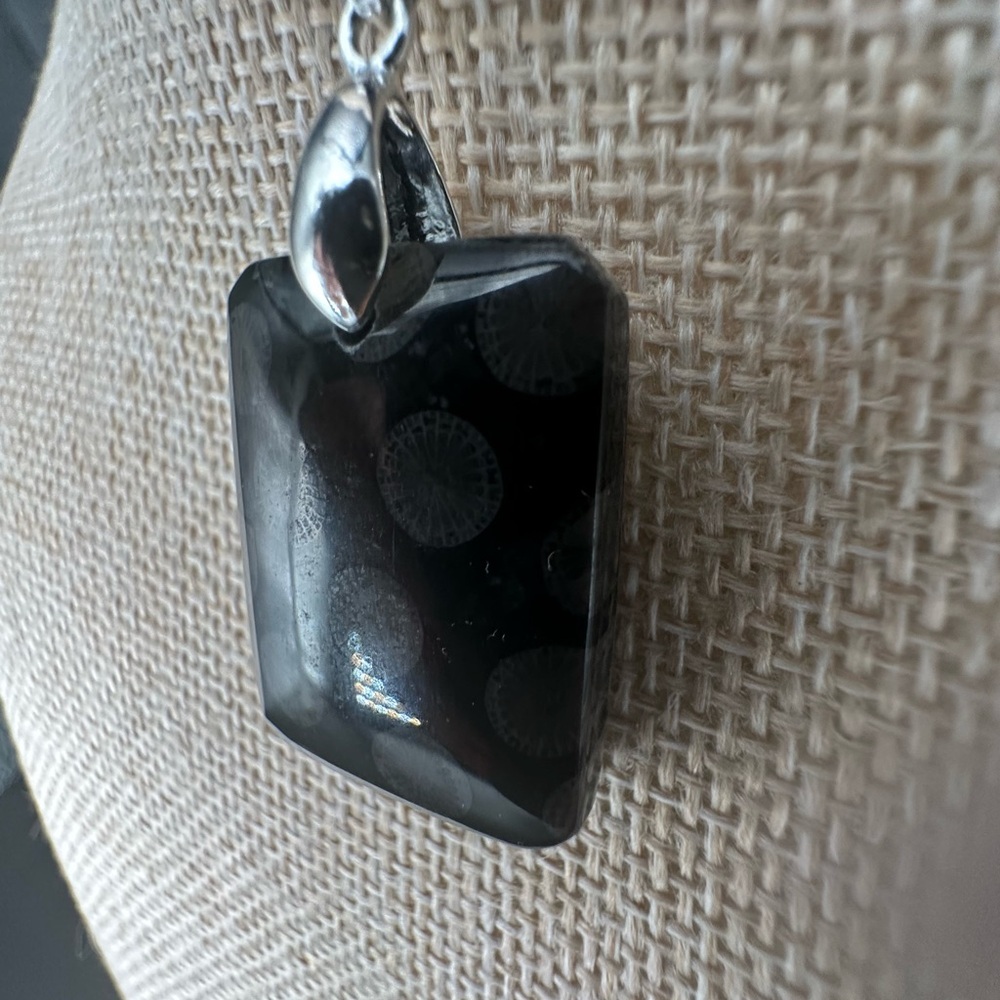 Black Polka Dot Pendant Necklace - Picture 4 of 13